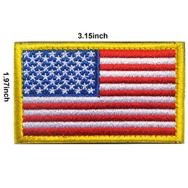 ODSP Airsoft Morale Patch 4 Maverick, Brave Witches Logo VF-1, Wings Crest, American US Flag Embroidered Patch Military Tactical Morale Fastener Hook Loop Backing Patches Cosplay Costume Appliques Badges 4PCS
