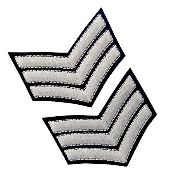 EmbTao Airsoft Morale Patch 4 Glow in Dark Millitary Uniform Chevrons Sergeant Stripes US Army Embroidered Arms Emblem Iron On Sew On Shoulder Patch, Pack of 2