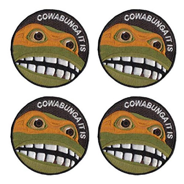 Janhop Airsoft Morale Patch 1 4PCS Teenage Mutant Ninja Turtles Tactical Hook-Backed Morale Patch, 3Inch