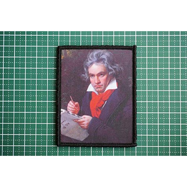 WAPPEN-YA DONGRI Airsoft Morale Patch 2 Morale Patch Hook and Loop Beethoven A0534
