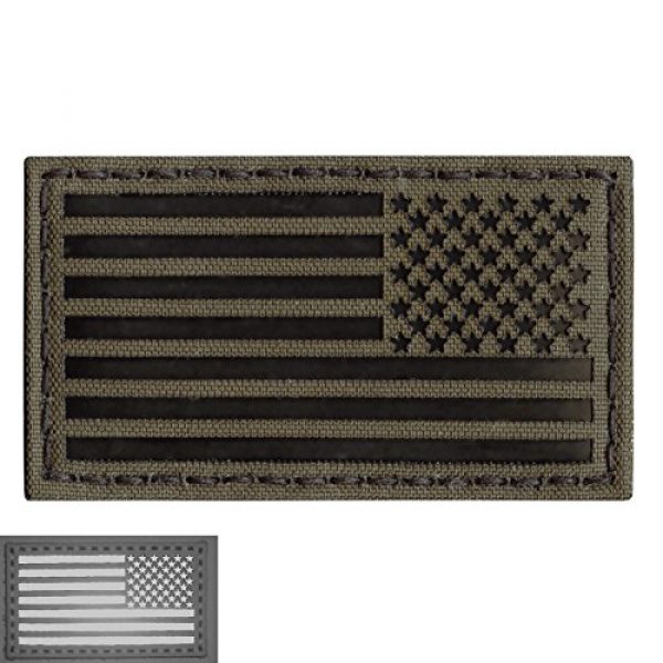 Tactical Freaky Airsoft Morale Patch 6 Ranger Green Infrared IR USA American Reversed Flag 3.5x2 IFF Tactical Morale Touch Fastener Patch