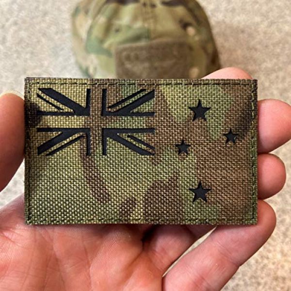 Backwoods Barnaby Airsoft Morale Patch 2 New Zealand Infrared IFF IR Tactical Morale Patch with Hook & Loop (NZ Multicam, 2" x 3.25")