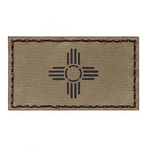 Tactical Freaky Airsoft Morale Patch 1 IR Tan New Mexico Zia Sun Flag Coyote Brown 2x3.5 Infrared IFF Tactical Morale Touch Fastener Patch