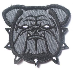 Tactical Embroidery Patch Airsoft Morale Patch 1 English Bulldog Pets Dogs Tactical Embroidery Patch Hook & Loop Morale Patch Military Patch for Clothing Accessory Backpack Armband (Gray)