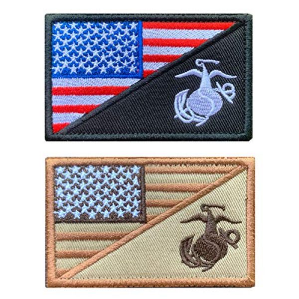 Antrix Airsoft Morale Patch 1 Antrix 2 Pcs American Flag/US Marine Corps USMC U.S Armed Forces Embroidered Military Patches Hook & Loop Emblem Badge for Hats Backpacks Bags Jackets