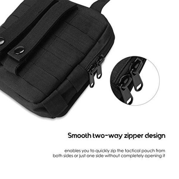 ProCase Tactical Pouch 6 ProCase Tactical MOLLE Pouch, Compact EDC Military Admin Utility Gadget Waist Bag Water-Resistant Multi-Purpose Gear Tool Map Organizer EMT Medical First Aid Kit -Black