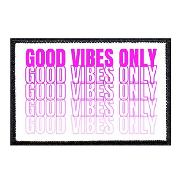 P PULLPATCH Airsoft Morale Patch 1 Good Vibes Only Purple Morale Patch | Hook and Loop Attach for Hats, Jeans, Vest, Coat | 2x3 in | by Pull Patch