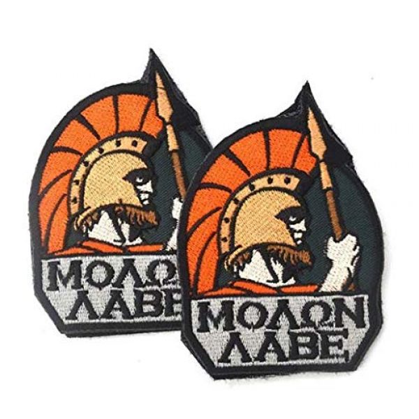 Tactical Embroidery Patch Airsoft Morale Patch 1 2pcs Molon Labe Spartan Embroidery Patch Military Tactical Morale Patch Badges Emblem Applique Hook Patches for Clothes Backpack Accessories
