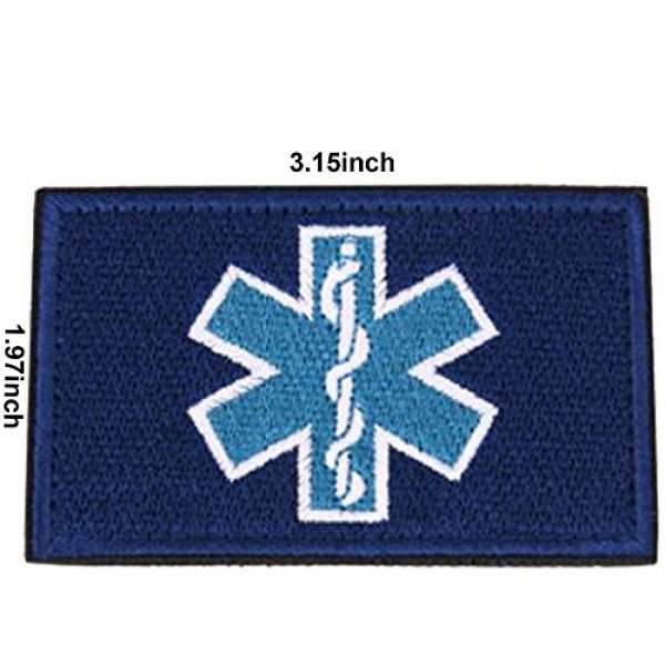 ODSP Airsoft Morale Patch 2 2PCS EMT Star of Life Tactical Patch Tactical Morale Military Embroidery Badge Hook and Loop Fastern Patches (Blue)