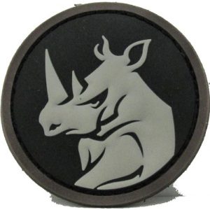 MilSpec Monkey Airsoft Morale Patch 1 Rhino Head Morale Patch - PVC (Black (SWAT))