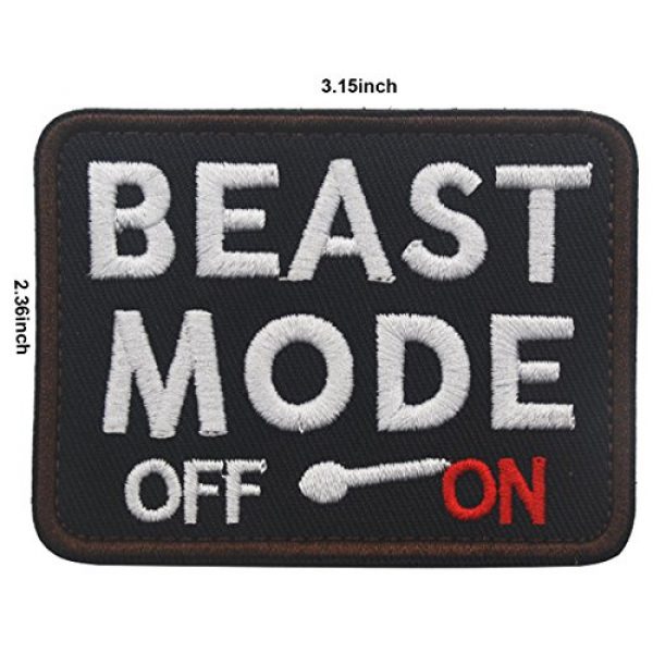 ODSP Airsoft Morale Patch 3 2PCS Beast Mode On Military Army Tactical Morale Badge Hook & Loop Decorative Decal Emblem Combat Patch 3.5" x 2.75"
