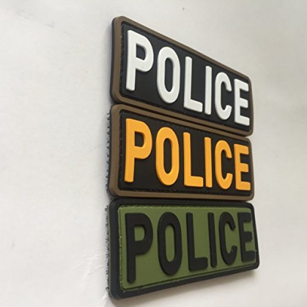 uuKen Airsoft Morale Patch 2 Police Tactical Patches 4"x1.4" Bundle with Hook Backing for Vest and Backpacks by uuKen Tactical Gear Patches (Bundle with Three Colors)