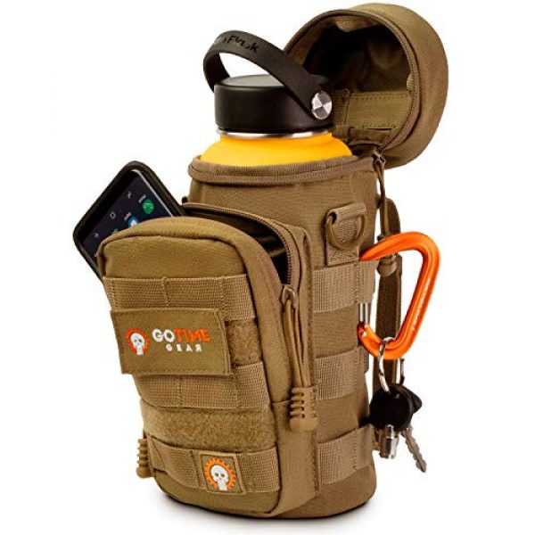 Go Time Gear Tactical Pouch 6 Go Time Gear Exo-Tek H2O MOLLE Water Bottle Pouch Hydration Carrier - Use as MOLLE Water Bottle Holder, Tactical Water Pouch, Hydration Carrier - Fits Up to 40 oz. Wide-Mouth Bottles