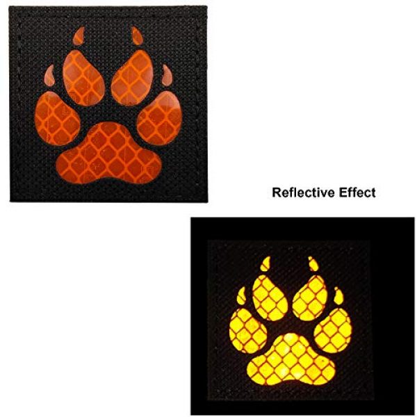APBVIHL Airsoft Morale Patch 2 Reflective Infrared IR K9 Dog Handler Paw K-9 2x2 Tactical Morale Hook and Loop Fastener Patches