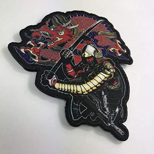 Sum-elyn Airsoft Morale Patch 7 Sum-elyn Tactical Dragon Samurai Morale Patch for Backpack and Jackets Milspec Woven Label Embroidery Armband Pack
