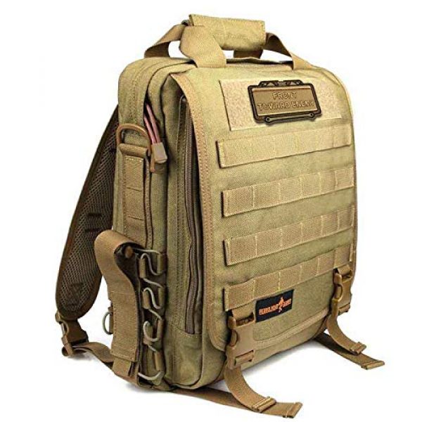 MORTHOME Airsoft Morale Patch 6 MORTHOME Front Toward Enemy Embroidered Morale Funny Military Hook Loop Velcro Patch (Desert)
