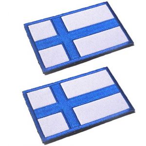 Tactical Embroidery Patch Airsoft Morale Patch 1 2pcs Finland Flag Embroidery Patch Military Tactical Morale Patch Badges Emblem Applique Hook Patches for Clothes Backpack Accessories