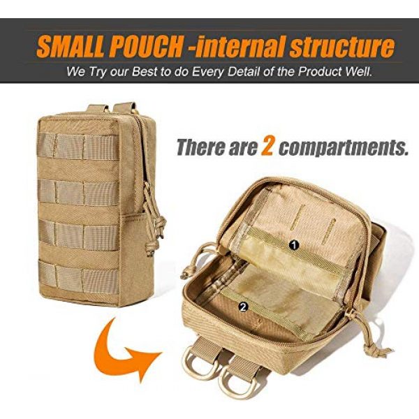 DODO DEER Tactical Pouch 4 DODO DEER 2 Pack Molle Pouch, Tactical Back Pouches, Tactical Compact Waist Bags EDC Utility Pouch Bags with 4 Hooks for Outdoor Hunting Camping Training