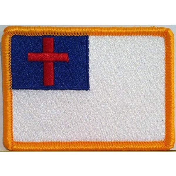 Fast Service Designs Airsoft Morale Patch 1 Christian Flag Patch with Hook & Loop MC Biker Morale Tactical Shoulder Emblem #568