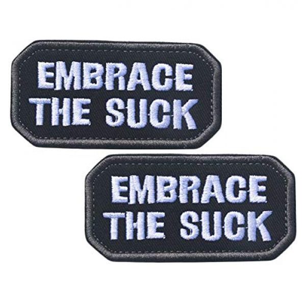 QTao Airsoft Morale Patch 1 QTao UPA175aa 2pcs Hook and Loop Embroidery Embrace The Suck Morale Patch (Color 1)