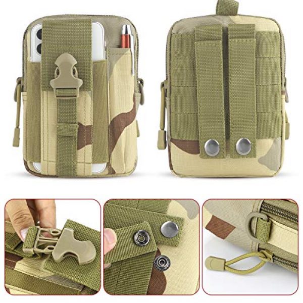 SinYong Tactical Pouch 2 SINYONG Waist Pouch, Tactical Molle Pouch EDC Waist Bag Belt Phone Pouch Holster for iPhone 11 Galaxy Note 10 S10 (Desert Camo)