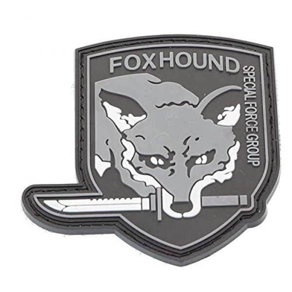 Tactical PVC Patch Airsoft Morale Patch 3 Metal Gear Solid MGS Fox Hound Special Force Group PVC Military Tactical Morale Patch Badges Emblem Applique Hook Patches for Clothes Backpack Accessories