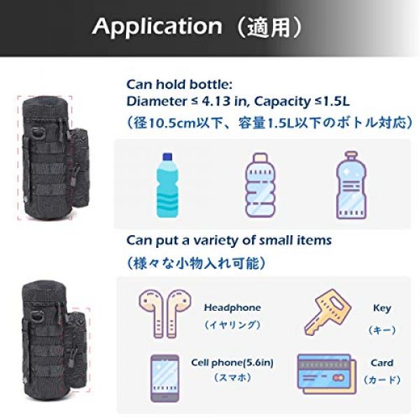 TRIWONDER Tactical Pouch 6 TRIWONDER Tactical MOLLE Water Bottle Pouch H2O Hydration Carrier, Military Bottle Holder Molle Drink Holder Travel Water Bottle Bag for Backpack Camping Outdoor