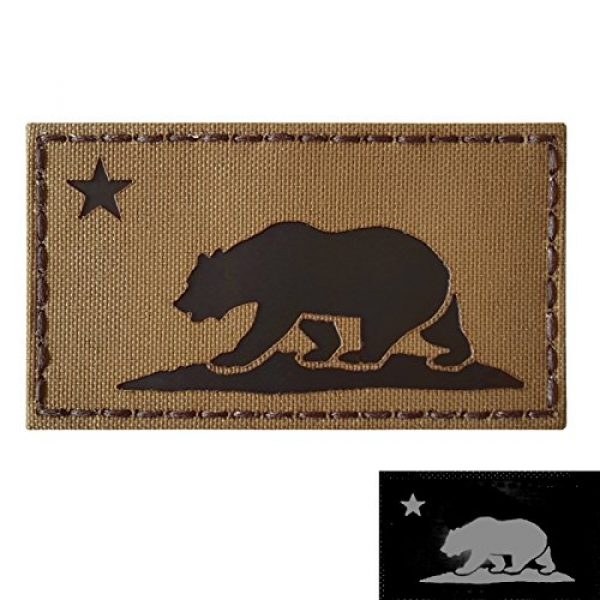 Tactical Freaky Airsoft Morale Patch 3 Coyote Brown Infrared IR California Republic State Flag 3.5x2 Tan Arid IFF Tactical Morale Touch Fastener Patch