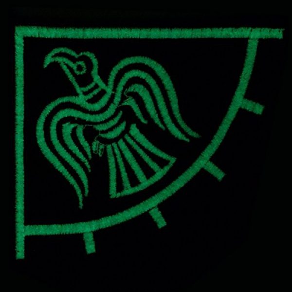 LEGEEON Airsoft Morale Patch 3 LEGEEON Glow Dark Rare Viking Raven Banner Odin God of War Embroidered Fastener Patch