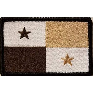 Fast Service Designs Airsoft Morale Patch 1 Panama Flag Embroidered Patch with Hook & Loop Morale Tactical Emblem Black Border (Brown, White & Tan Version #5)