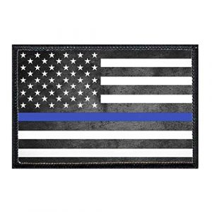 P PULLPATCH Airsoft Morale Patch 1 Thin Blue Line - Black and White Morale Patch | Hook and Loop Attach for Hats, Jeans, Vest, Coat | 2x3 in | by Pull Patch