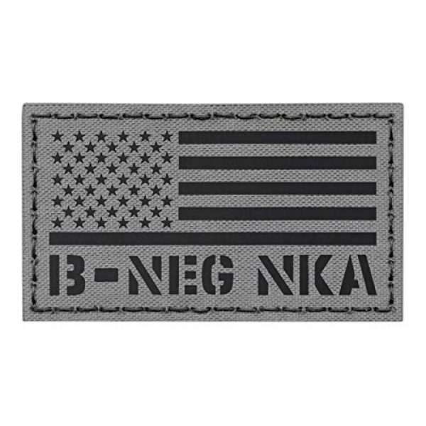 Tactical Freaky Airsoft Morale Patch 1 IR Wolf Grey USA Flag BNEG B- Blood Type NKA NKDA Gray Tactical Morale Hook&Loop Patch