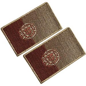 HFDA Airsoft Morale Patch 1 HFDA 2 Piece Different Country Flags Patch - Tactical Combat Military Hook and Loop Badge Embroidered Morale Patch (Portugal 2)