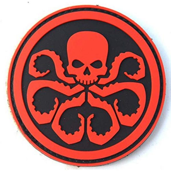 Tactical PVC Patch Airsoft Morale Patch 1 Hydra Marvel Comics Marvel Avengers Superhero Morale Military Patch 3D PVC Rubber Tactical Rubber Hook Patch (red)