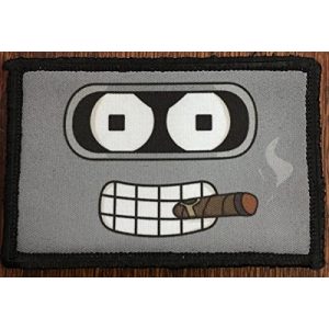 RedheadedTshirts Airsoft Morale Patch 1 Futurama Bender Morale Funny Military Tactical 2x3" Hook and Loop Patch Made in The USA