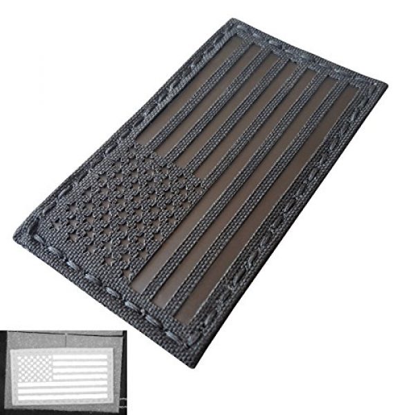 Tactical Freaky Airsoft Morale Patch 3 Blackout Infrared IR USA American Flag 3.5x2 IFF Tactical Morale Hook&Loop Patch