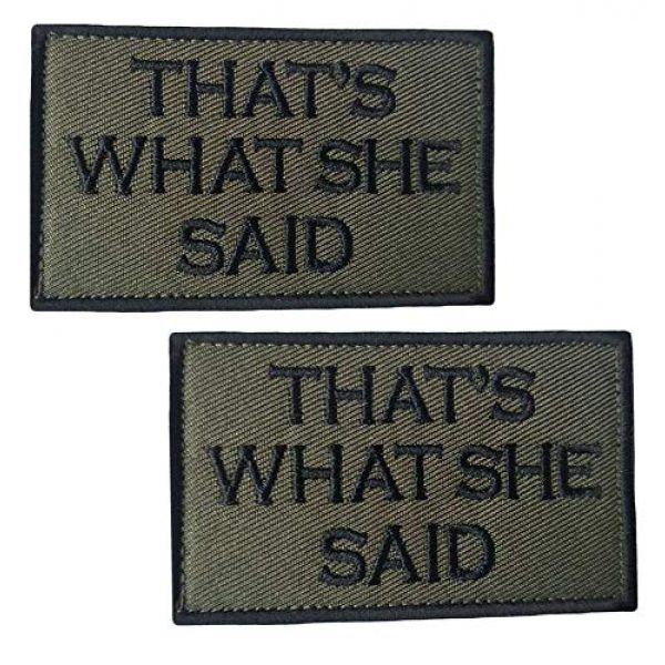 QTao Airsoft Morale Patch 1 QTao UPA182aa 2pcs That's What She Said Patch Tactical Morale Embroidered Patch (Color 2)