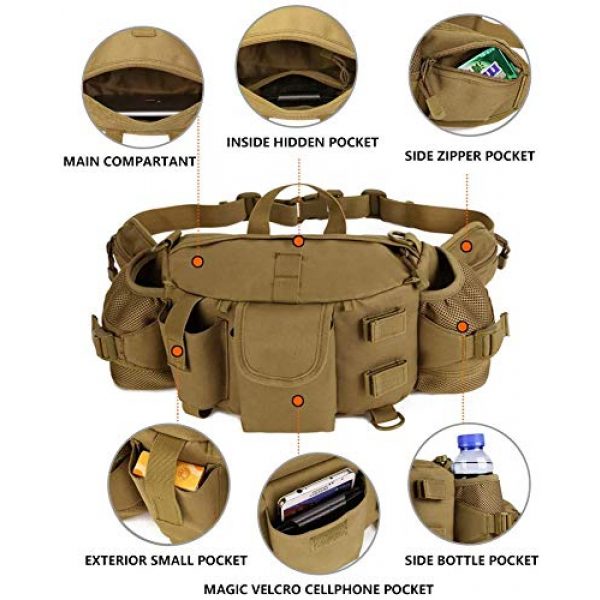 ANTARCTICA Tactical Pouch 4 ANTARCTICA 1050D Military Tactical Waist Pack Bag Fanny Pack Sling Bag Range Bag EDC Camera Bag with Shoulder Strap for Outdoor,Sports,Jogging,Walking,Hiking,Cycling