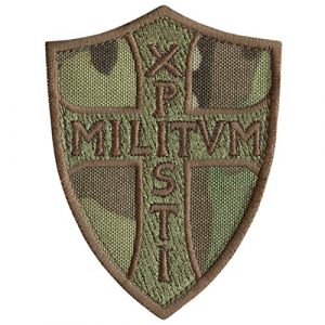 LEGEEON Airsoft Morale Patch 1 LEGEEON Multicam Knights Templar Chi Rho Xpisti Militvm Soldiers of Christ Crusader Cross Tactical Morale Fastener Patch