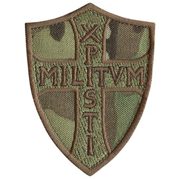 LEGEEON Airsoft Morale Patch 1 LEGEEON Multicam Knights Templar Chi Rho Xpisti Militvm Soldiers of Christ Crusader Cross Tactical Morale Fastener Patch