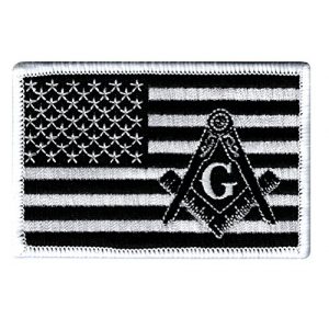 Cypress Collectibles Embroidered Patches Airsoft Morale Patch 1 Masonic Black American Flag Patch Embroidered Iron-On Freemason Square Compass