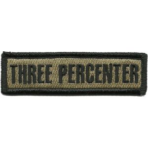 Gadsden and Culpeper Airsoft Morale Patch 1 Three Percenter Tactical Morale Patch - Coyote Tan