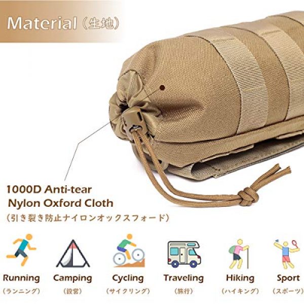 Azarxis Tactical Pouch 5 Azarxis Water Bottles Pouch Bag Tactical Molle Military Drawstring Water Bottle Holder Mesh Hydration Carrier Attachment Travel Outdoor Sports Gear