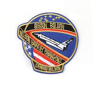 ENJOY OUTDOOR Airsoft Morale Patch 1 Iron on Patches Space Fans USA NASA Appliques Cool Patches Fabric Embroidered Patches Motif Applique Kit, Perfect Ironed on Jackets, Clothing (Space Ship-2)