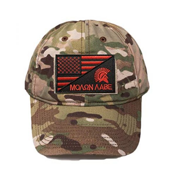 SpaceAuto Airsoft Morale Patch 5 SpaceAuto USA American Flag w/ Molon Labe Spartan Helmet Military Tactical Morale Badge Decorative Emblem Combat Patch 3" x 1.97" - Red