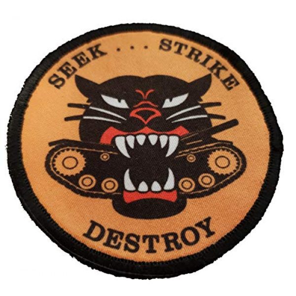 RedheadedTshirts Airsoft Morale Patch 1 Tank Destroyer Seek Strike Destroy 3" Circle Morale Patch Military Tactical Made in The USA