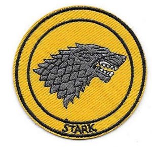 Embroidery Patch Airsoft Morale Patch 2 Game of Thrones House Stark Sigil Morale Military Hook Loop Tactics Morale Embroidered Patch