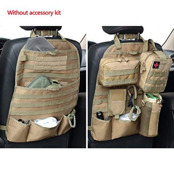 Autotipps Tactical Pouch 2 Autotipps MOLLE Tactical Car Seat Back Organizer Vehicle Panel Car Seat Cover Protector Universal Fit Hunting Bags with 3 Storage Pouch