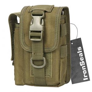 IronSeals Tactical Pouch 1 IronSeals Durable Nylon Smartphone Holster Outdoor Tool Waist Pouch Case with Belt Loop & Belt Latch for Accessories & Smartphones and Flashlight