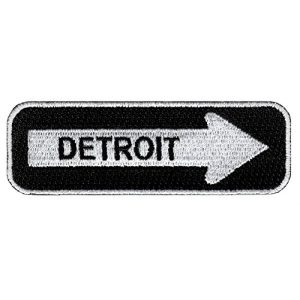 Cypress Collectibles Embroidered Patches Airsoft Morale Patch 1 One Way Sign Detroit Michigan Embroidered Patch Iron-On Road Biker